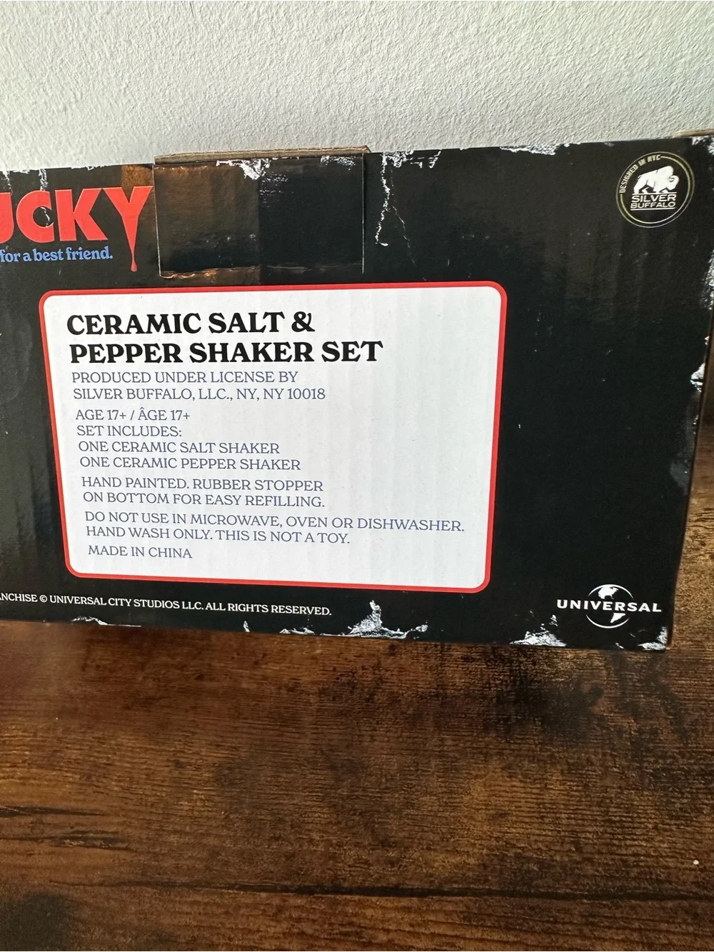 Chucky and Tiffany Ceramic Salt & Pepper Shaker Set Halloween Home Decor NWT